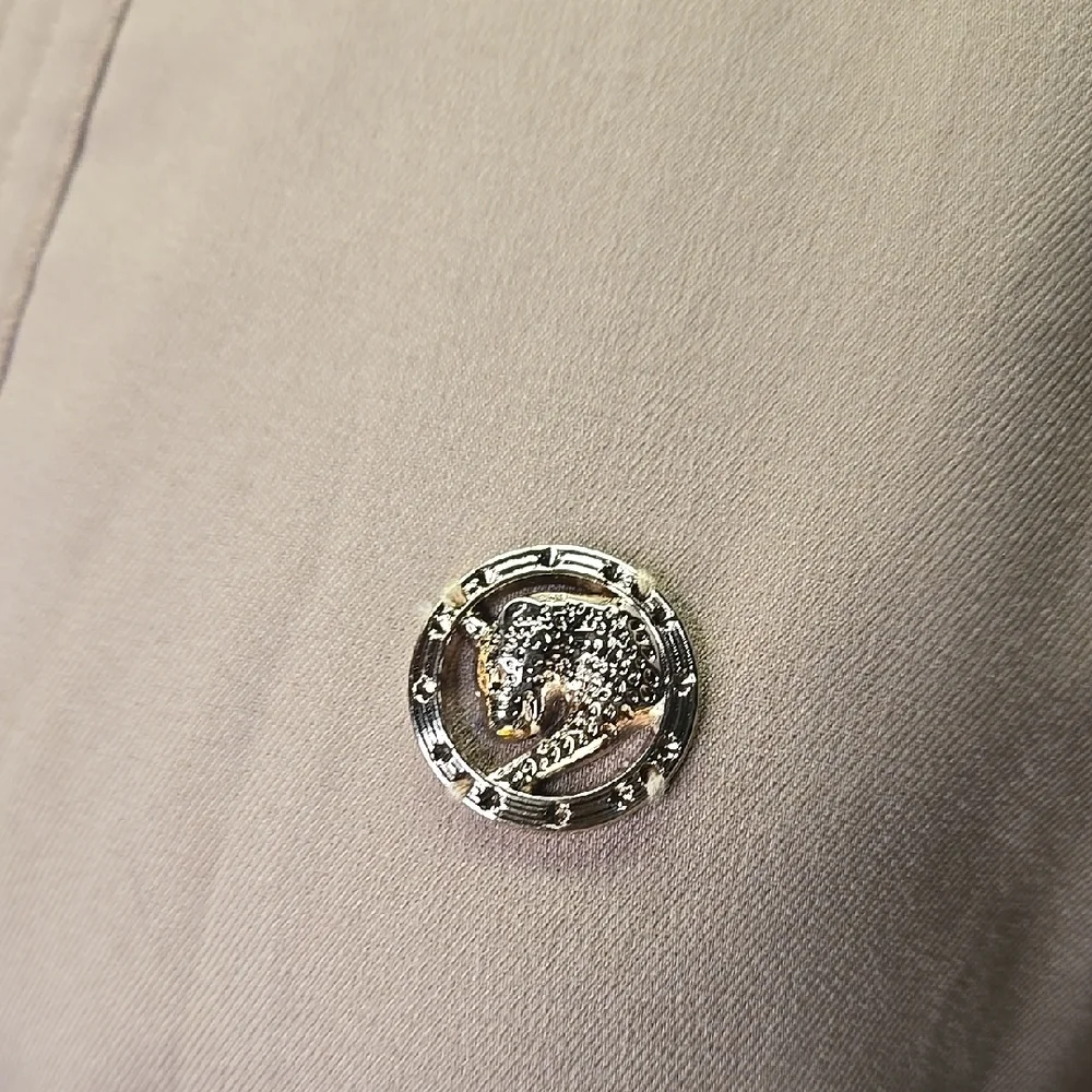 L'atiste Khaki Belted Dress with Pockets Utility or Safari Style Dress Size M - Picture 4 of 15